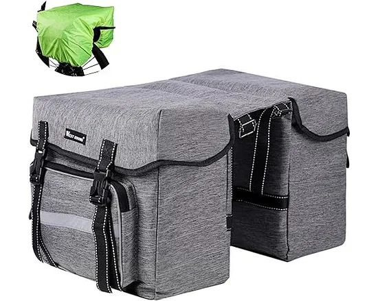 With large reflective tapes on both sides of the bike bag, providing beter visibility when night riding, convenient for short trips and long distance journeys. The extra rain cover gives you better protection for the bag and your belongings inside.